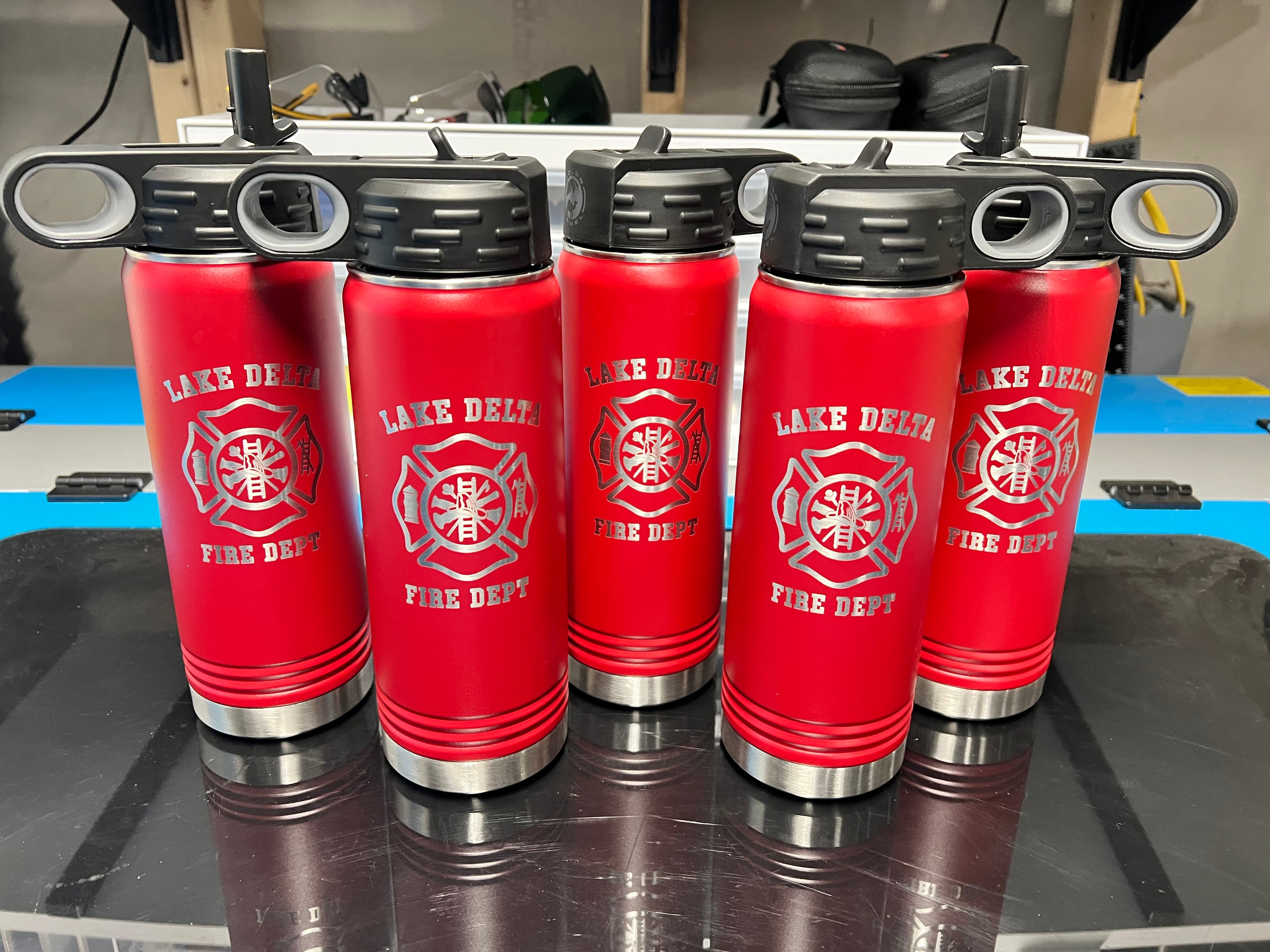 Engraved Water Bottle Red